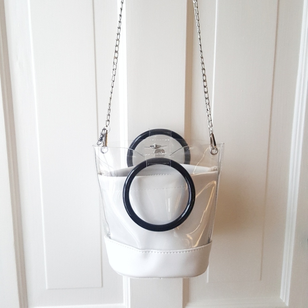 Transparent Leather Mini Crossbody Tote